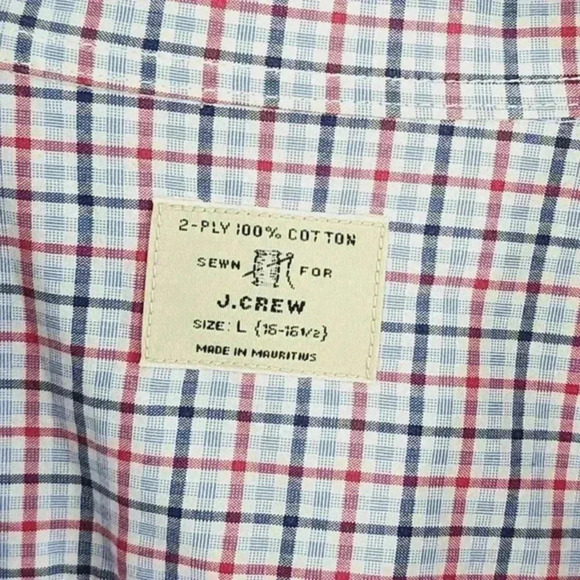 J.Crew Men's Red & Blue‎ Plaid Button-Up  L 12CT - Picture 4 of 6